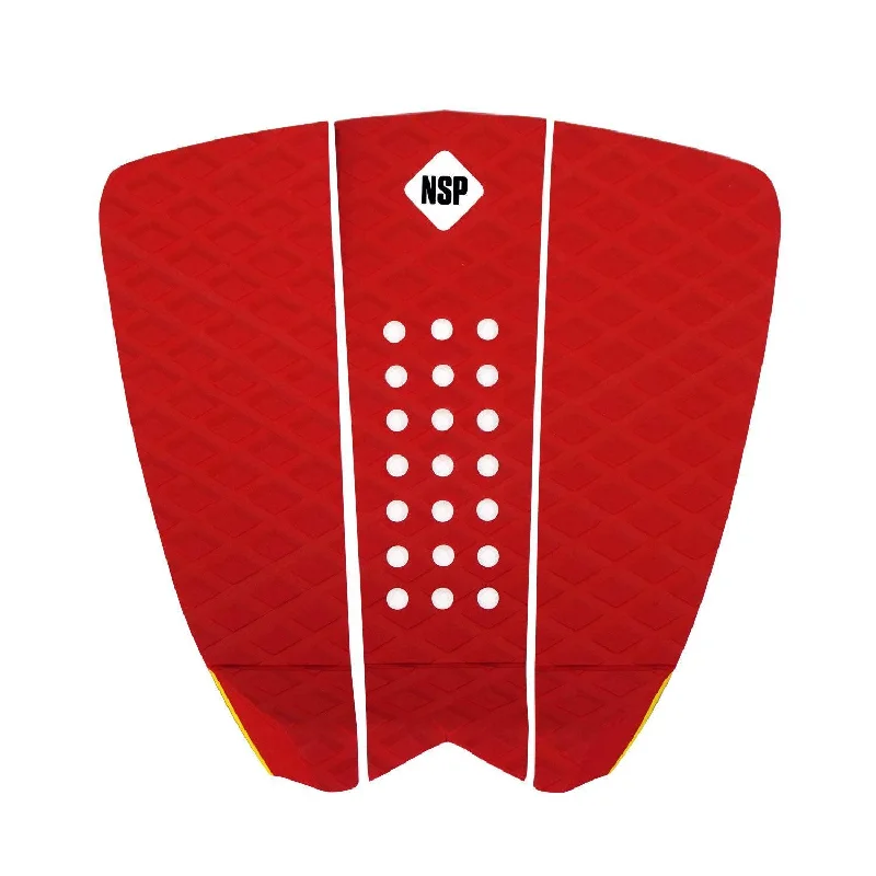 surfboard pads for improved wave accuracy-NSP 3 Piece Recycled Traction Tail Pad Red