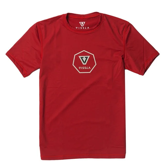 VISSLA YOUTH EVERYDAY SURF/UV TEE UPF50 Red