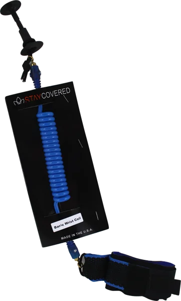 Stay Covered Coiled Body Board Surfboard Leash - Blue