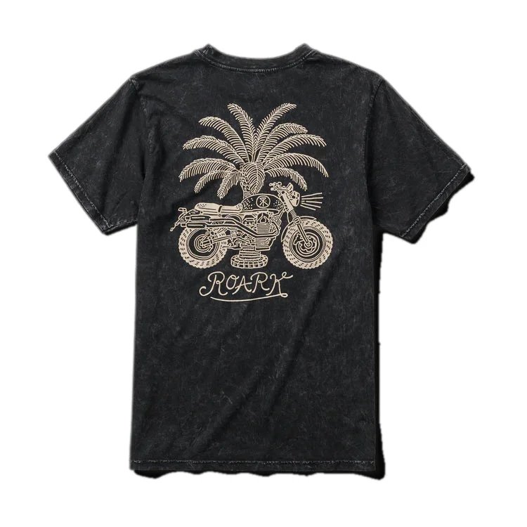 surfboards with easy grip for foot control-Roark Moto Black s/s T-shirt