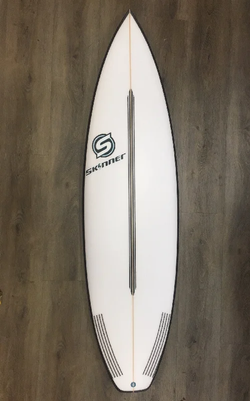 surfboard footstraps for comfortable long sessions-SOLD Skinner 6'4 x 20.25 x 34.30 Liters Hyper Drive Shortboard Black Rail 5 Fin FCS