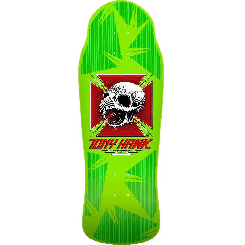 surfboards for better wave control-Powell BB Hawk Reissue Deck - 10.38" Lime