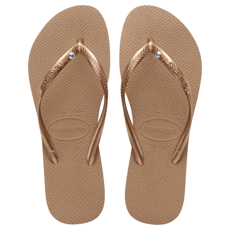 Havaianas Girl's Slim Crystal Flip Flop Sandal