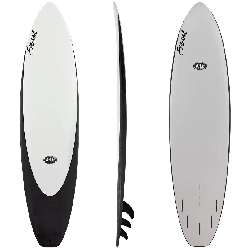 surfboards with increased paddle speed-Stewart 7'6 Hydrocush 949-COMP (White/Blk)