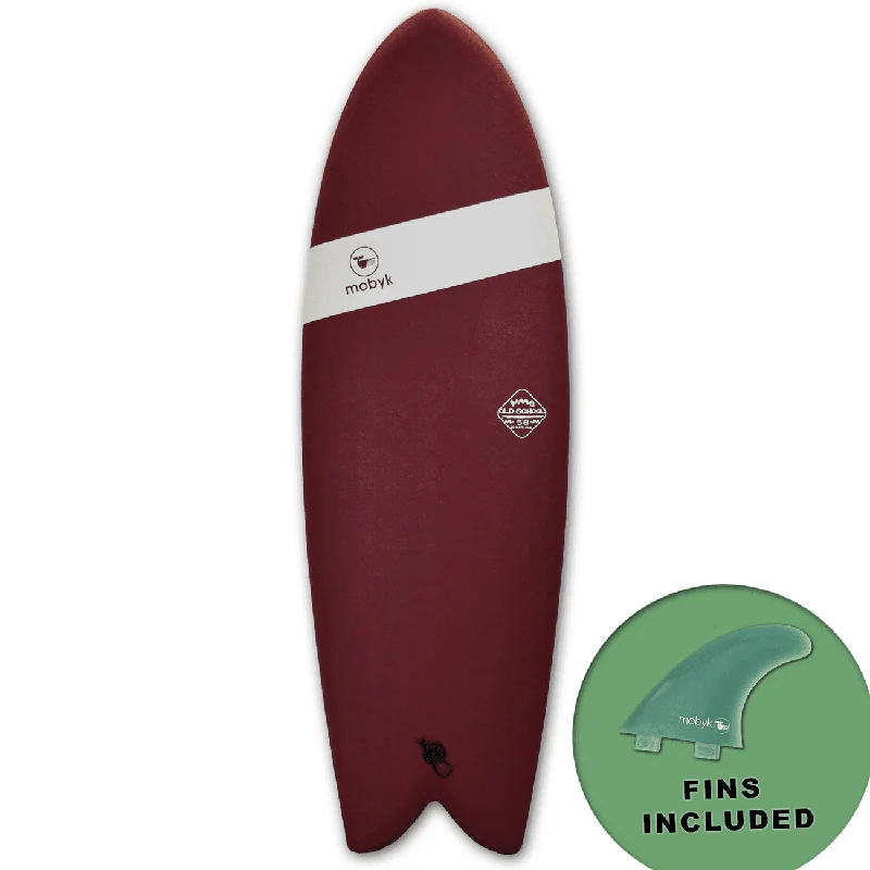 surfboards for relaxed and fun rides-Mobyk 5'8 Old School Softtop Surfboard Stout