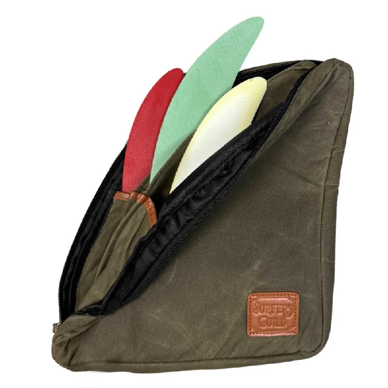 footstraps for added security during fast maneuvers-Surfboard Fin Storage Bag - Canvas