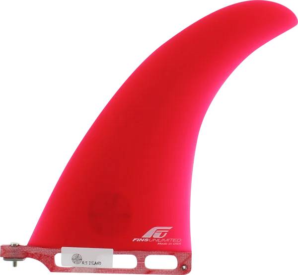 ergonomic footstraps for better comfort-Fins Unlimited Tudor Island 8.5" Red Surfboard FIN