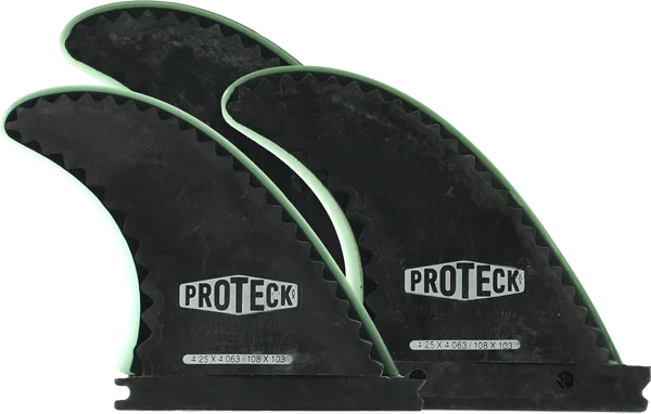 surfboard footstraps for deep water waves-Proteck Perform Ffs Thruster 4.25 Black Surfboard FIN