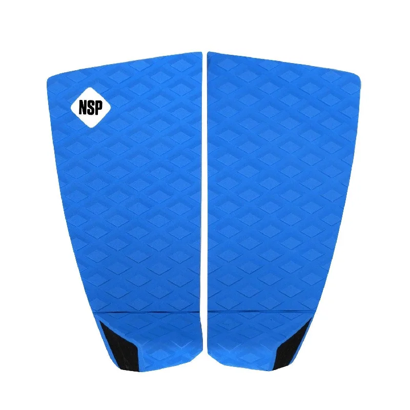 surf pads for high-performance surfers-NSP 2 Piece Recycled Traction Tail Pad Blue