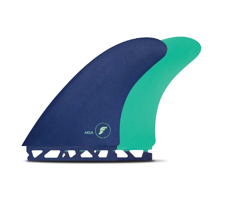 footstraps for responsive wave handling-AKILA FIBERGLASS TWIN