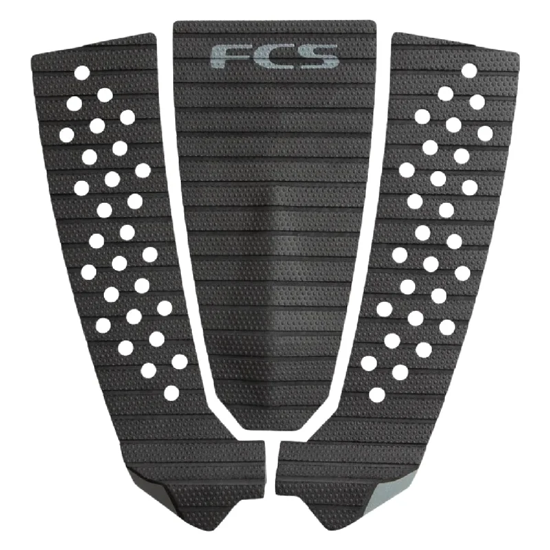 surf pads with foam cushioning for comfort-FCS Filipe Toledo Tread-Lite 3 Piece Surfboard Tail Pad - Black/Charcoal