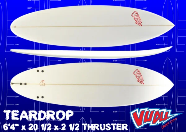 surfboards with better rail control for carving-Teardrop Thruster