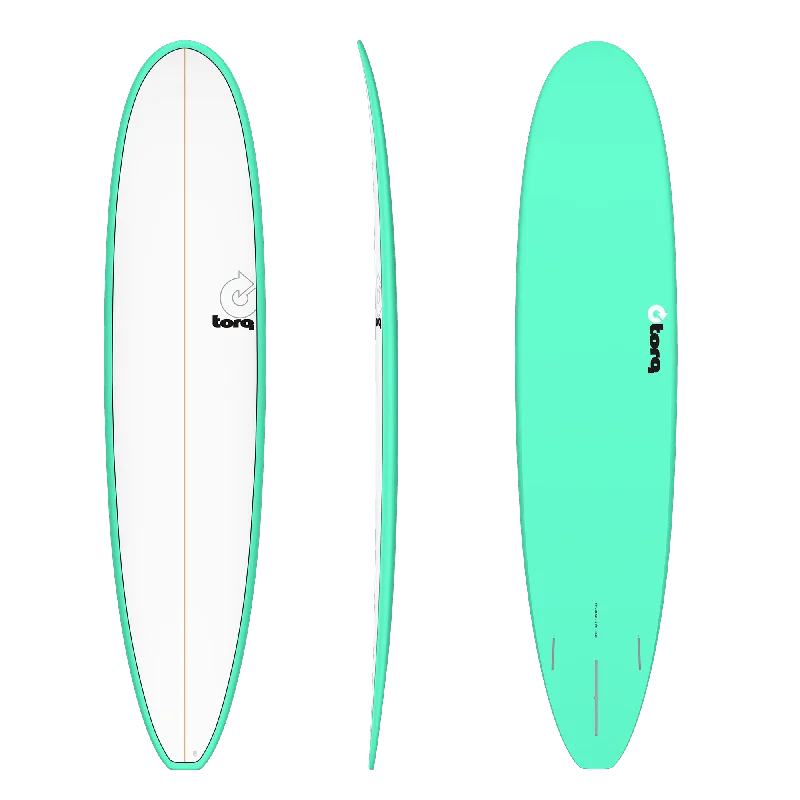 surfboards for carving and power-8'6 TORQ LONG 22 1/2" x 3 1/8" 67.2L  PINLINE SEAGREEN/WHITE DECK FUTURES