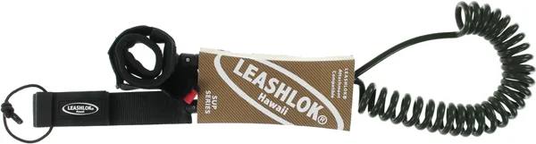 Leashlok SUP Coil 10' Leash Black/Black 8mm