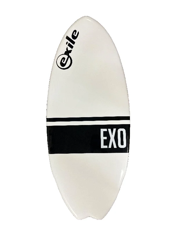 surfboards for small to medium waves-Exile Med 48" Dude! Cruise EX0 (White/ Black)