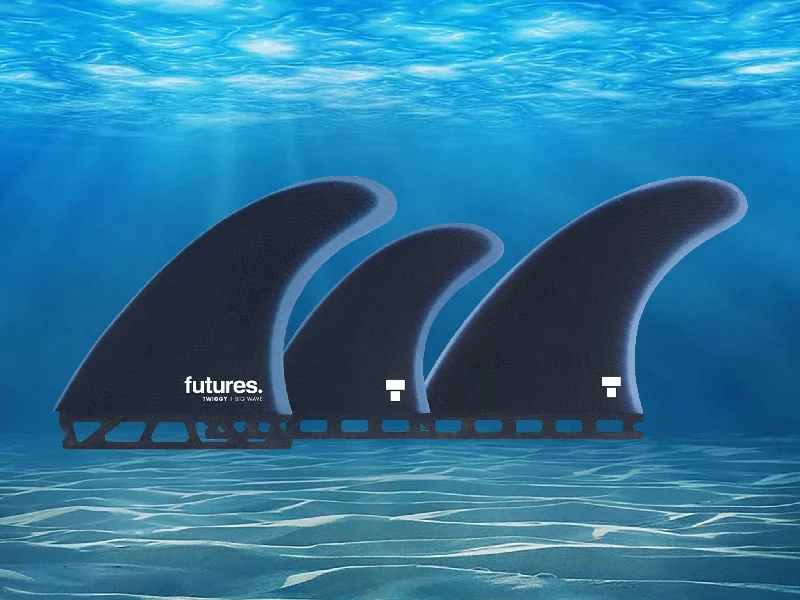 footstraps for easier wave takeoffs-Futures Twiggy 5-Fin Big Wave