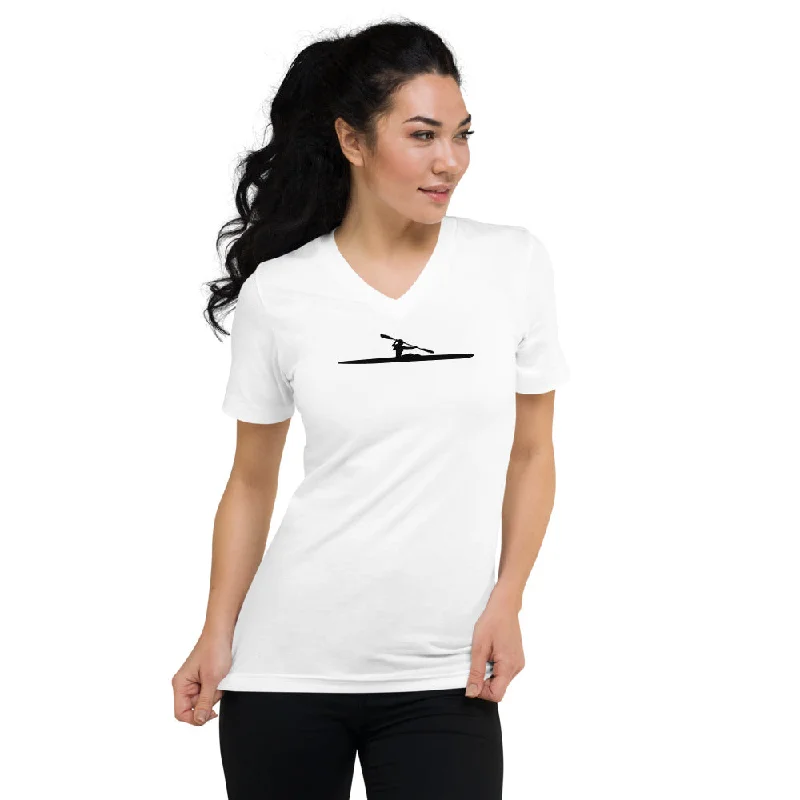 Surfski Short Sleeve V-Neck T-Shirt - white - woman