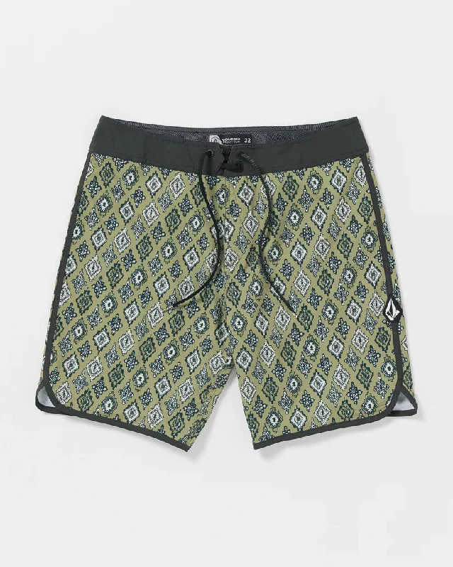 longboard surfboards for cruising-Volcom Inherent Scallop Thyme Green Boardshorts