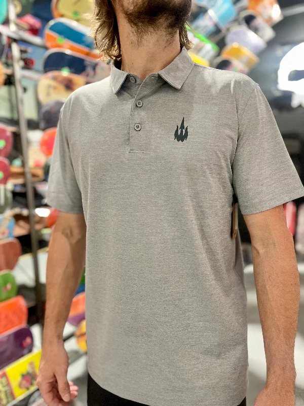 surfboards for better carving control-WBZ Trident S/S Polo Shirt - Heather Stone