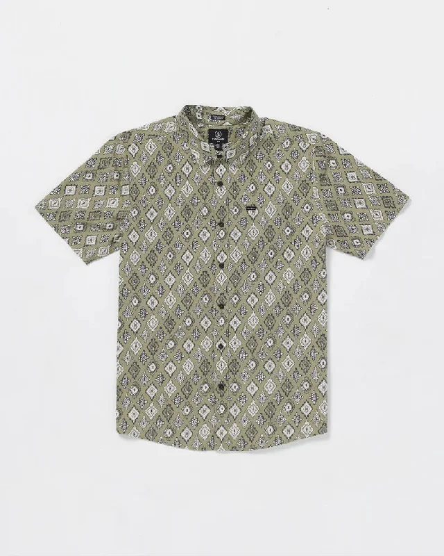 surfboards for small waves-Volcom Scaler Stone Woven Short Sleeve Shirt