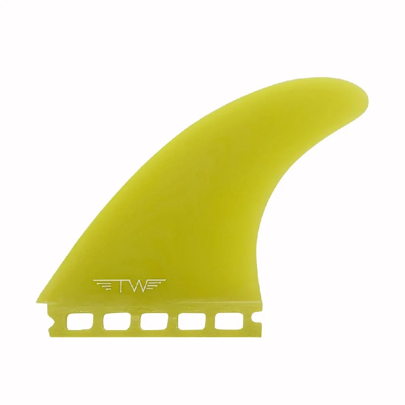 footstraps for better handling in wind-TYLER WARREN 5 FIN GLASS YELLOW