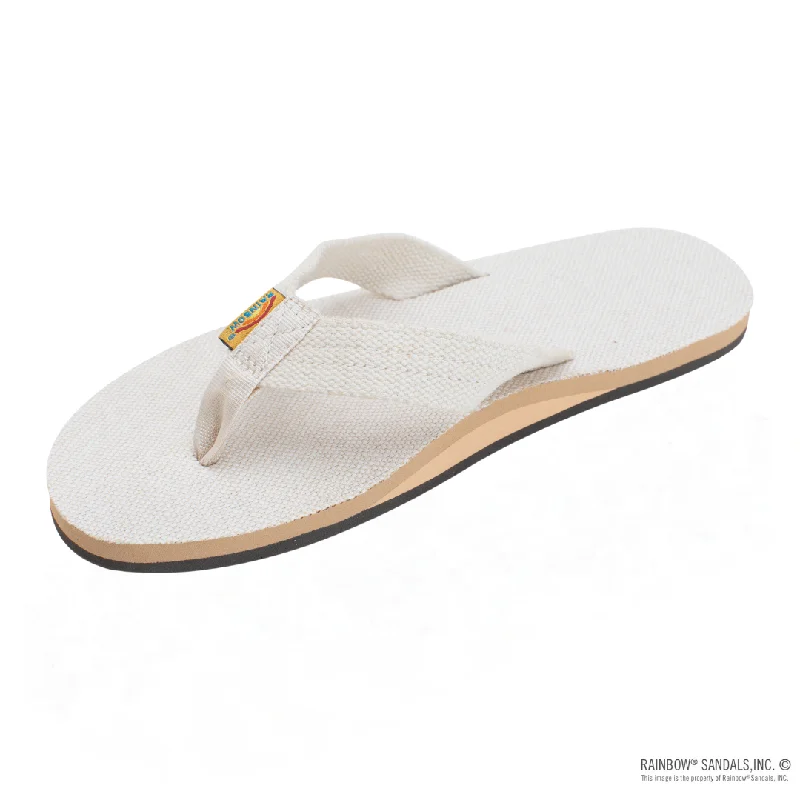 Rainbow Sandals Single Layer Hemp Top and Strap with Arch Support Sandal (Womens) - Natural