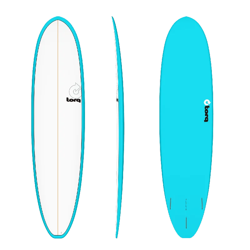 surfboards for quick paddling-7'4 TORQ 22” x 3” 56L FUN V+ PINLINE BLUE FUTURES