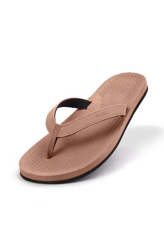 Indosole Women's ESSNTLS Flip Flops - Rust