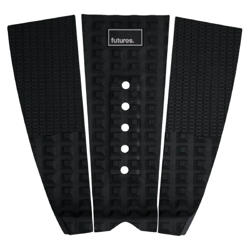 surfboard pads with easy application-Futures F3P Voodoo Surfboard Tail Pad Deck Grip Black